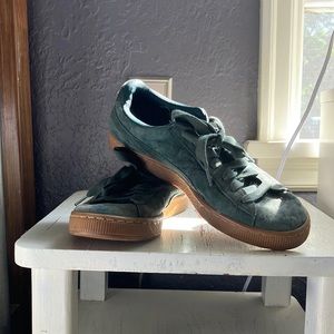 Teal Suede Puma Basket Sneakers